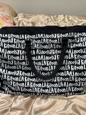 kitson Black & White Logo Travel Tote